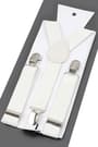White 3 Clip On Elastic Kids' Belt Suspender
