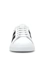 Hakiki Deri Beyaz Siyah Desenli Kadın Sneaker Ayakkabı