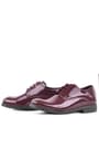 Rakerplus Claret Red Pattent Leather Lace up Oxford Kids Okul Shoes 3020-BORR-B.26