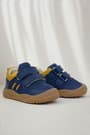 Rakerplus Schaggy Genuine Leather Navy Blue Yellow Baby Sports Shoes