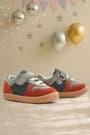 Rakerplus Bob Genuine Leather Gray Green Barefoot Velcro Elastic Baby Sneakers