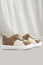 Rakerplus Genuine Leather Cream Sand Color Velcro Baby Shoes