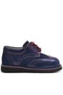 Rakerplus Hidra Patent Leather Suede Navy Blue Lace up Baby Shoes