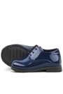 Rakerplus Navy Blue Patent Leather Rubber Laced Oxford Baby Shoes
