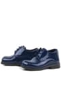 Rakerplus Navy Blue Patent Leather Rubber Laced Oxford Baby Shoes