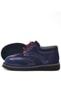 Rakerplus Hidra Patent Leather Suede Navy Blue Lace up Baby Shoes