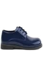 Rakerplus Navy Blue Patent Leather Rubber Laced Oxford Baby Shoes