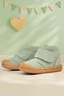 Rakerplus Yoohoo Genuine Leather Light Green Velcro Unisex Baby Boots