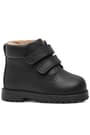 Rakerplus Neson Genuine Leather Black Fur-Lined Velcro Unisex Baby Boots