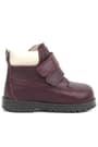 Rakerplus Neson Genuine Leather Claret Red Furry Banded Baby Boots