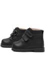 Rakerplus Neson Genuine Leather Black Fur-Lined Velcro Unisex Baby Boots