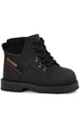 Rakerplus Genuine Leather Black Furry Zippered Babies Boots
