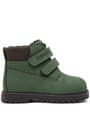 Rakerplus Neson Genuine Leather Green Fur-Lined Velcro Unisex Baby Boots