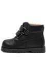 Rakerplus Neson Genuine Leather Black Fur-Lined Velcro Unisex Baby Boots