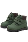 Rakerplus Neson Genuine Leather Green Fur-Lined Velcro Unisex Baby Boots