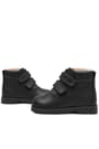 Rakerplus Neson Genuine Leather Black Fur-Lined Velcro Unisex Baby Boots