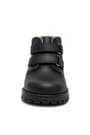 Rakerplus Neson Genuine Leather Black Fur-Lined Velcro Unisex Baby Boots