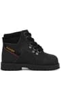 Rakerplus Genuine Leather Black Furry Zippered Babies Boots
