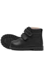 Rakerplus Neson Genuine Leather Black Fur-Lined Velcro Unisex Baby Boots