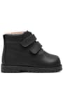 Rakerplus Neson Genuine Leather Black Fur-Lined Velcro Unisex Baby Boots