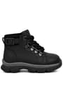 Rakerplus Genuine Leather Black Furry Babies Boots Shoes