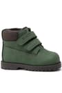 Rakerplus Neson Genuine Leather Green Fur-Lined Velcro Unisex Baby Boots