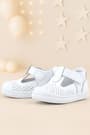 Rakerplus Shaun Genuine Leather White Skin Velcro Anatomical Baby Sandals