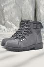 Rakerplus Griffon Genuine Leather Grey Zipper Winter Boots Unisex Infant Size
