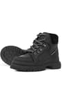 Rakerplus Genuine Leather Black Zippered Laced Up Kids Boots