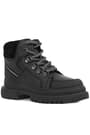 Rakerplus Genuine Leather Black Zippered Laced Up Kids Boots