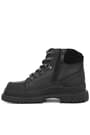 Rakerplus Genuine Leather Black Zippered Laced Up Kids Boots
