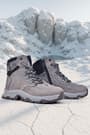 Rakerplus Genuine Leather Gray Lace-Up Zippered Trekking Kids Boots