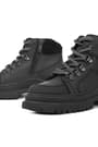 Rakerplus Genuine Leather Black Zippered Laced Up Kids Boots