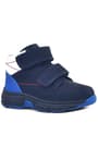 Rakerplus Genuine Leather Navy Blue Banded Furry Kids Sports Boot