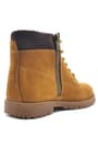 Rakerplus Genuine Leather Comfortable Yellow Zipped Unisex Kids Ankle Boots