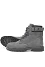 Rakerplus Zippered Genuine Leather Gray Lace up Furry Boots