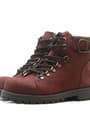 Rakerplus Griffon Genuine Leather Children's Boots Zipped Furred Dark Red