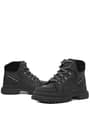 Rakerplus Genuine Leather Black Zippered Laced Up Kids Boots