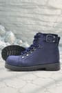 Rakerplus Griffon Children's Zippered Genuine Leather Navy Blue Boots