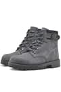 Rakerplus Zippered Genuine Leather Gray Lace up Furry Boots