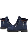 Rakerplus Minotor Genuine Leather Navy Blue Zippered Kids Boots