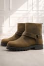 Rakerplus Chiron Genuine Leather Sand Colour Zippered Fur-Lined Boots