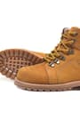 Rakerplus Genuine Leather Yellow Lace-Up Fur-Lined Combat