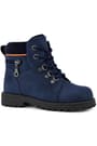 Rakerplus Minotor Genuine Leather Navy Blue Zippered Kids Boots