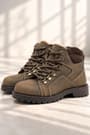 Rakerplus Genuine Leather Sand Colour Zippered Fur-Lined Kids Boots