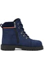 Rakerplus Minotor Genuine Leather Navy Blue Zippered Kids Boots