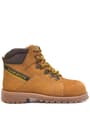 Rakerplus Genuine Leather Yellow Lace-Up Fur-Lined Combat