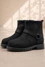 Rakerplus Chiron Genuine Leather Black Zippered Boots