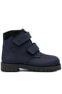 Rakerplus Sentor Genuine Leather Navy Blue Fur-Lined Velcro Kids Boots