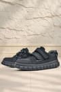 Rakerplus Genuine Leather Black Nubuck Velcro Daily Sports Children's School Shoes